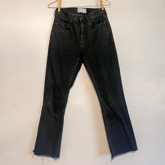 Everlane High Rise Kick Crop Black Jeans - Picture 3 of 8